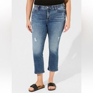 Torrid Sky High Kick Boot High Rise Distressed Jean, 18